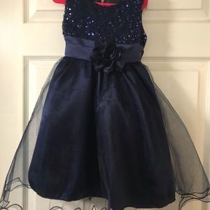 Girls’ sequin, satin and tulle dress size 5